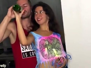 anaal, kont, brunette, dronken, indiaas