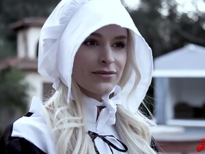 szőke, takarítónő, félénk, egyenruha