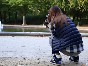 barna, farmernadrág, nézőpont