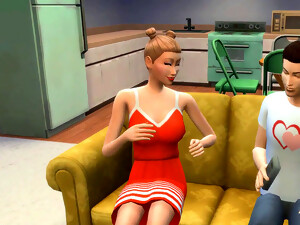 Arsch, Große titten, Spiel, Mutter, 3D