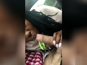 Black Hooker Giving Me A Blowjob In My Car