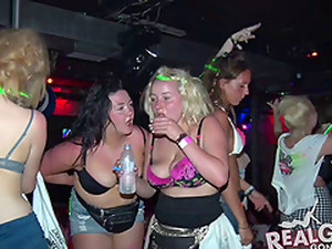 klubb, dans, full, fest