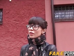 rompe, babe, brunette, pikksuging, bakfra, penger, synsvinkel