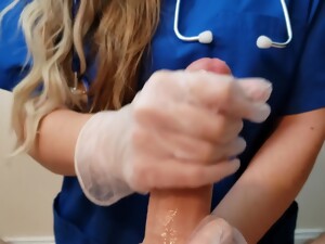 Nurse Relieving Patients Cock