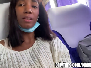 公交车, 黑女人, 自慰, 性高潮, 公共场所