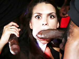 grote lul, zwart, blond, kontneuken, doggystijl, scheten, gangbang