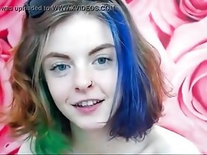 Her Name ? Sweet Girl Tattooes Masturbates On Cam