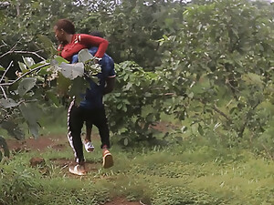 πισωκολλητό, ρώγες, υπαίθριο σεξ, έφηβη, αφρικανή