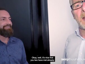 オランダ人, 熟女, 男２人の３P, 主観視点, タトゥー