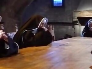 røv-knepning, nonne, uniform, gammeldags