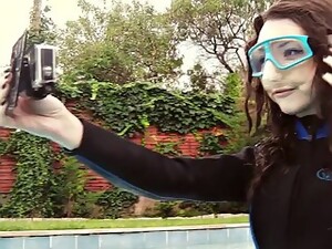 kočička, veřejné, solo, teenka, pod vodou