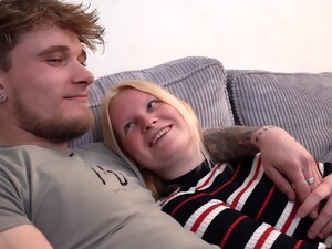 Blonde Amateur Enjoys First Cam Fuck On The Couch