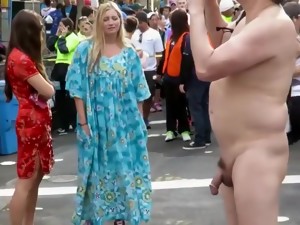 Blonde Virgin Takes A Lusty Look At The Exhibitionist's Penis