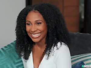 Entrevista, Chica bonita, Chupando la polla, Ébano, Interracial