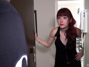 Redhead Dixie Wearing Stockings Sucking A Large Cock - HD