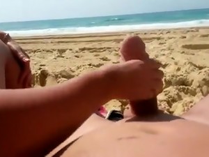 Tepi pantai, Kocok kontol, Suami, Voyeur, Istri