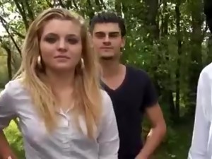 sexy blonde 20y first gangbang