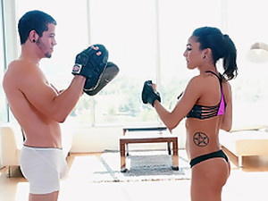 μελαχρινή, ζευγάρι, άθλημα, στρινγκ