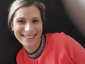 Blond, Schwanz blasen, Abspritzen, Tief im hals, Deutsch, MILF, Amateur